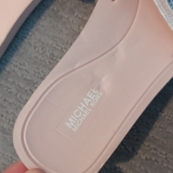 Michael Kors MK Sequined Rainbow Embellished Slide Sandal Women’s Size 9 W/Flaw - Picture 12 of 15